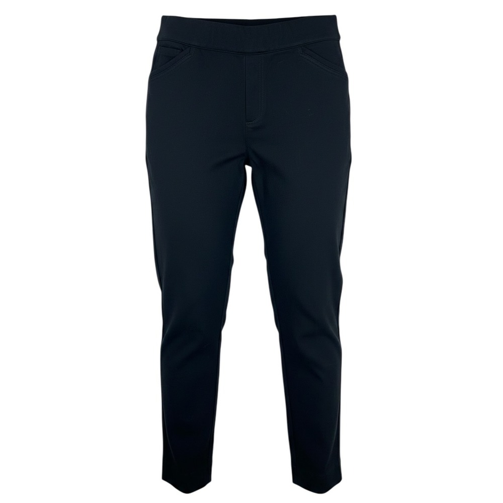 Spanx Perfect Pant Women Large Black Excellent Slim Seam Back Slit Chic Office